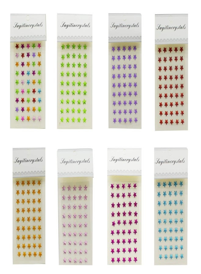 Asera Self-Adhesive Multicolor Star Shape Stone Pearl Stickers for Art and Craft Activity for Kids (Set of 8) - Image 1